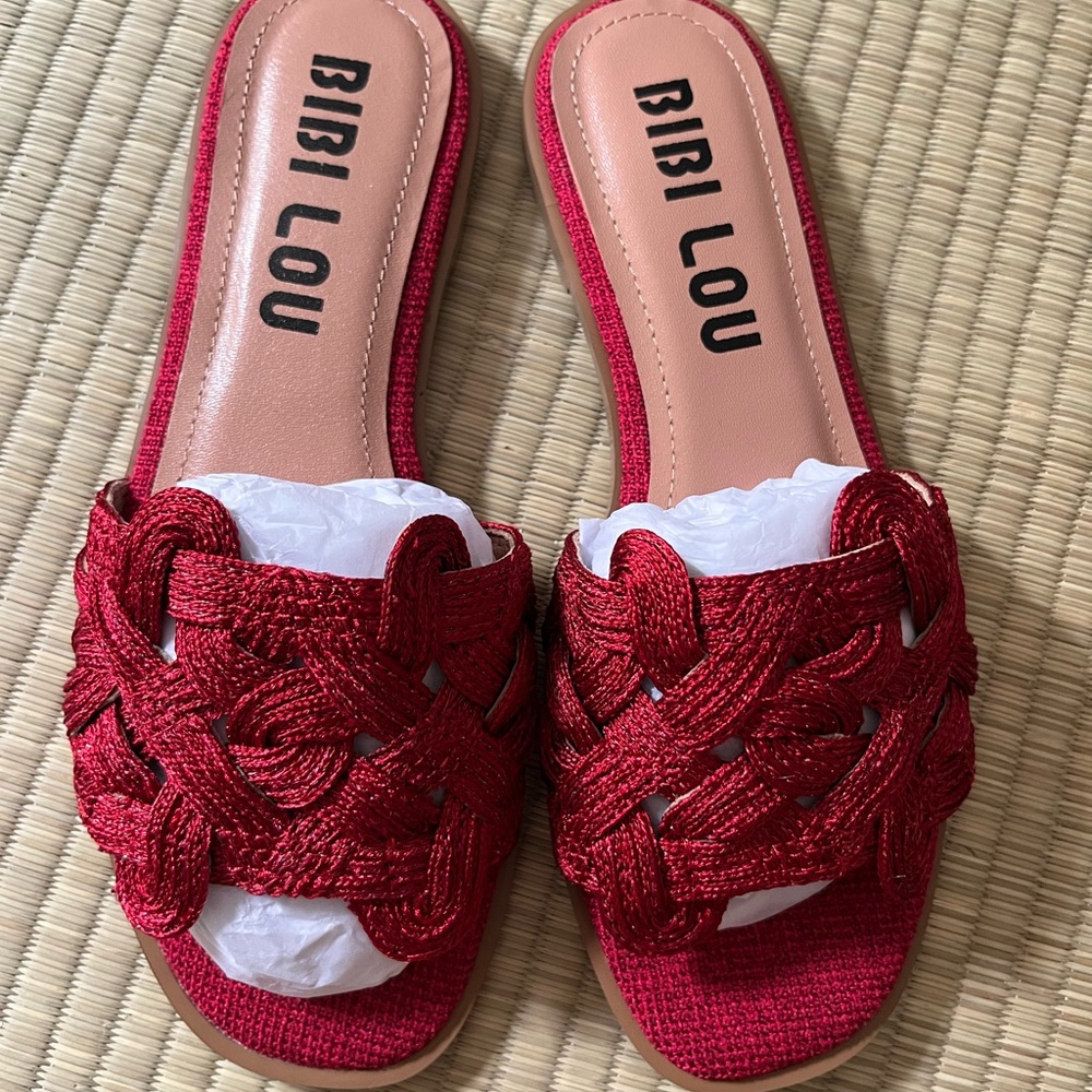Bibi Lou Red‎ Woven Women's Sandals